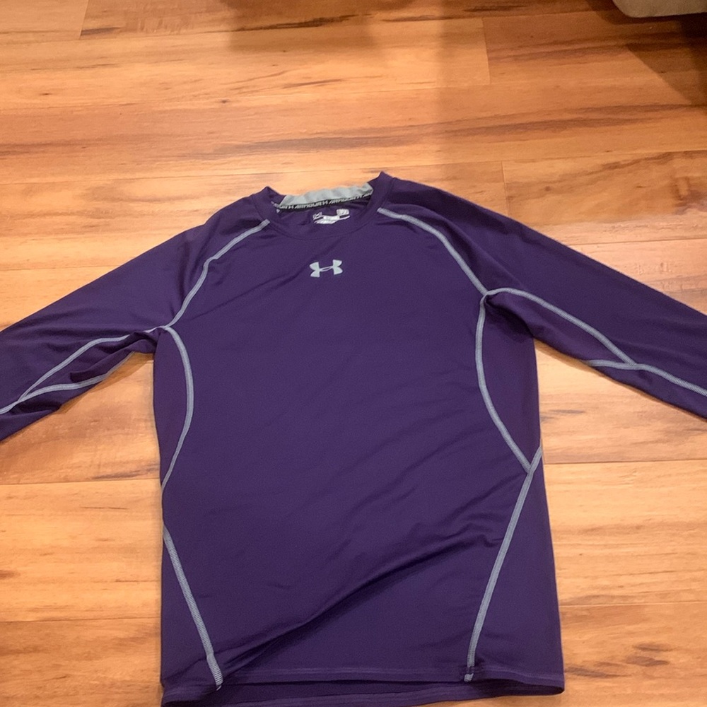 Purple under armor compression tee long sleeve